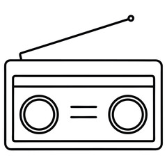 retro radio isolated on white