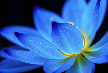 Close up of purple lotus water lily in bloom, Generative AI