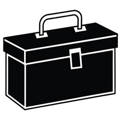 black briefcase isolated on white background