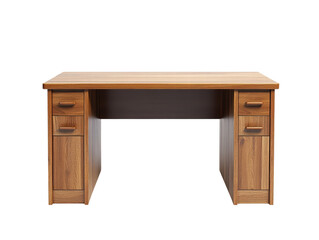 Isolated Solid Wooden Office Desk
