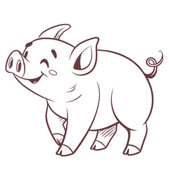 Pig icon vector isolate on white background. Adobe Illustrator Artwork