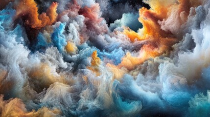 Colorful Abstract Clouds with Vivid Swirls in Cosmic Space