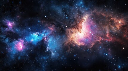 Fototapeta premium Colorful Deep Space Galaxy with Nebula and Stars in Cosmos