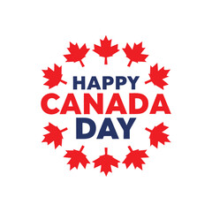 Happy Canada Day Maple Leaf Design