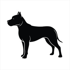 vector illustration of a Pitbull silhouette