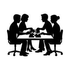 office group work silhllouette vector image.