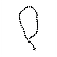 Naklejka premium vector illustration of a Rosary silhouette