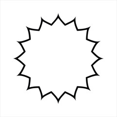 Starburst frame silhouette on white background