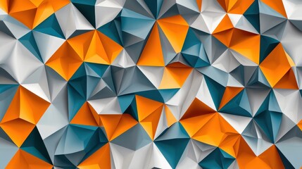 Obraz premium Abstract Geometric Background with Triangular Shapes in Orange and Blue