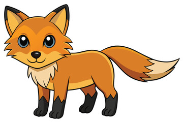 Cartoon Illustration of a Charming Orange Fox with Black Boots and Tail