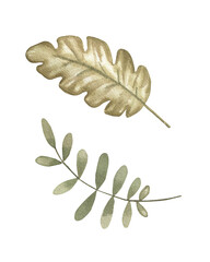 Tropical Palm Leaf &ndash; Watercolor Illustration for Celebrations and Textile Design