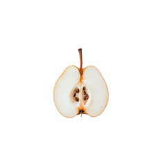 Halved Pear with Seeds Visible, Isolated on Transparent Background