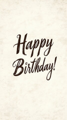 Vintage inspired happy birthday card design with elegant typography