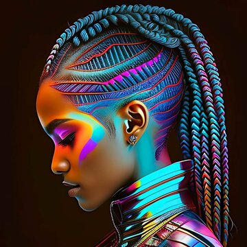 Neon Mirage: Light Beams & Melanin Dreams