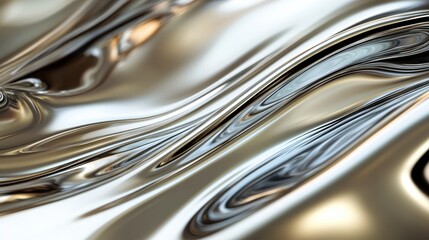 Reflective Silver Waves with Smooth Curves and Fluid Movement