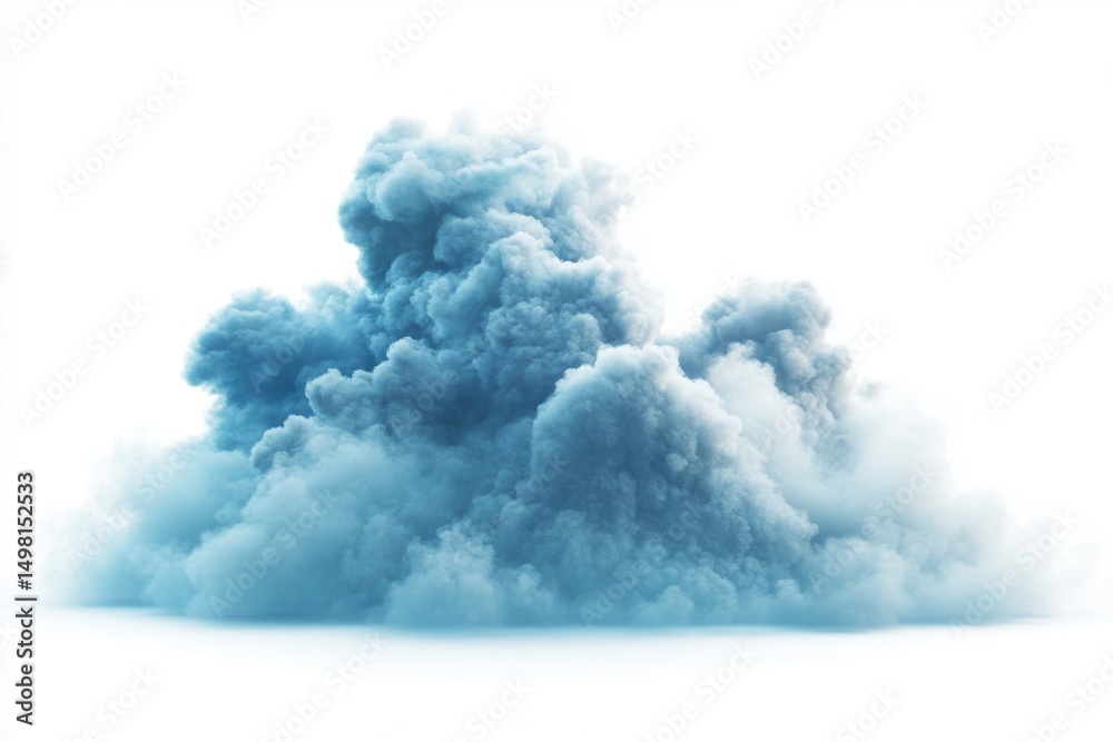 Poster Delicate swirling clouds illuminated by soft light showcasing graceful shapes and gentle curves in a transparent format suitable for various creative projects