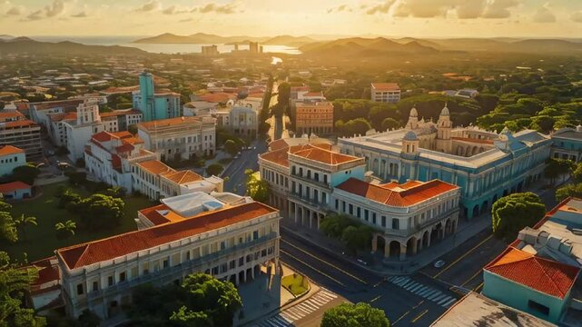Santo Domingo city in Dominican Republic, sunny day