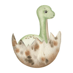 Little Dino – Watercolor Baby Illustration for Cards, Decor and Design
