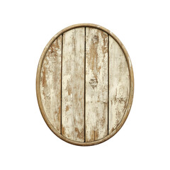 Rustic Oval Wooden Shield, Weathered Wood Texture Background