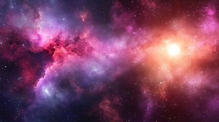 Vast Colorful Deep Space Scene with Stars and Nebulae