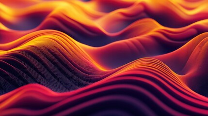 Vibrant Abstract Waves in Dynamic Red and Orange Color Palette