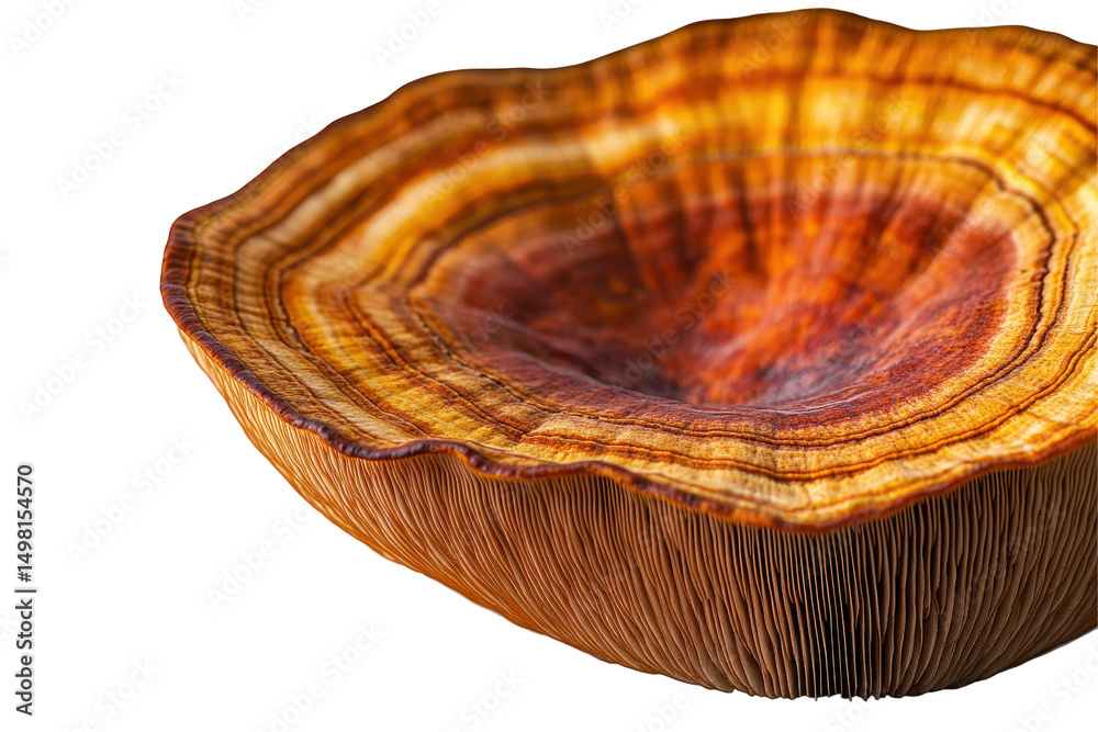 Poster unique transparent mushroom showcasing vibrant colors and intricate textures in natural light with a