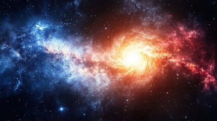 Vibrant Galactic Spiral with Stars and Cosmic Elements in Space