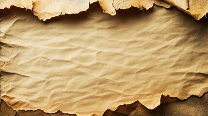 Vintage Crumpled Paper Texture with Torn Edges for Creative Projects