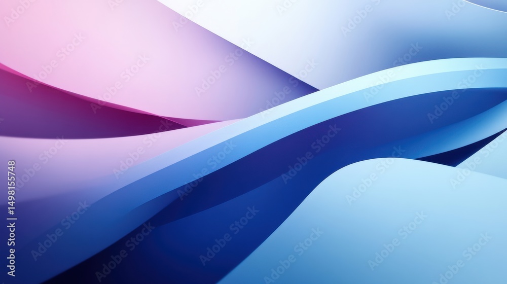 Wall mural soft waves of color in smooth gradient, abstract digital background