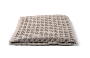 Clean brown waffle towel isolated on white