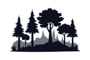 Fototapeta premium trees silhouettes vector