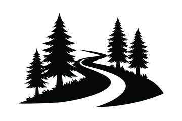 set of christmas trees