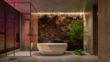 Modern Minimalist Bathroom with Nature Elements