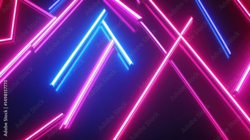 Canvas Prints vibrant neon lights background with geometric patterns and shapes