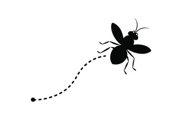  insect trail on a white background