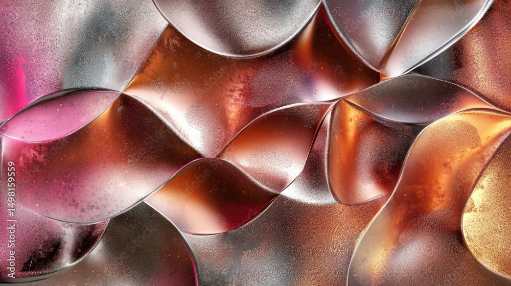 Canvas Prints abstract fluid patterns in metallic hues and glossy finishes
