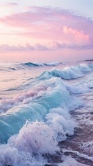 Fluid gradient waves in pastel colors, abstract background for phone wallpaper. mobile ratio wallpaper.