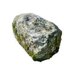 Obraz premium Moss-Covered Boulder, Isolated on Transparent Background