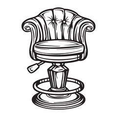Barber chair illustration on white background