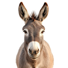 donkey face shot isolated on transparent background