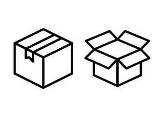 Closed and open box icon on white background vector
Vector line icon logistics