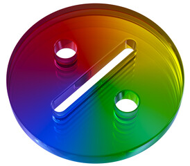 3d percent signs discount mark realistic icon. colorful infinity with glass effect shaped, 3d rendering illustration for graphic design, Voucher gift, 3d render tick sign