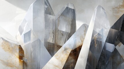 Fototapeta premium Majestic Crystals Glimmering in Ethereal Landscape Background