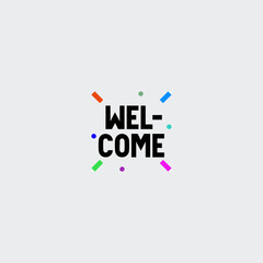  Welcome icon logo flat vector desig