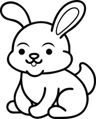 cute baby bunny outline image