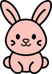 cute baby bunny outline image
