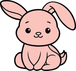 cute baby bunny outline image