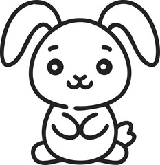 cute baby bunny outline image