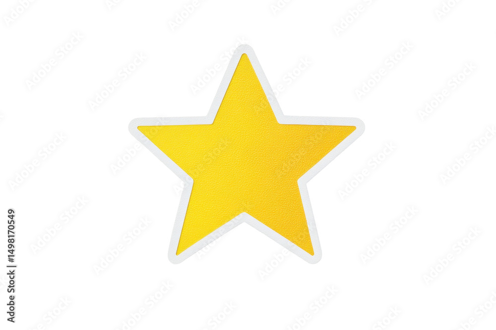 Poster bright yellow star shape with a smooth surface and a transparent background for use in various graph