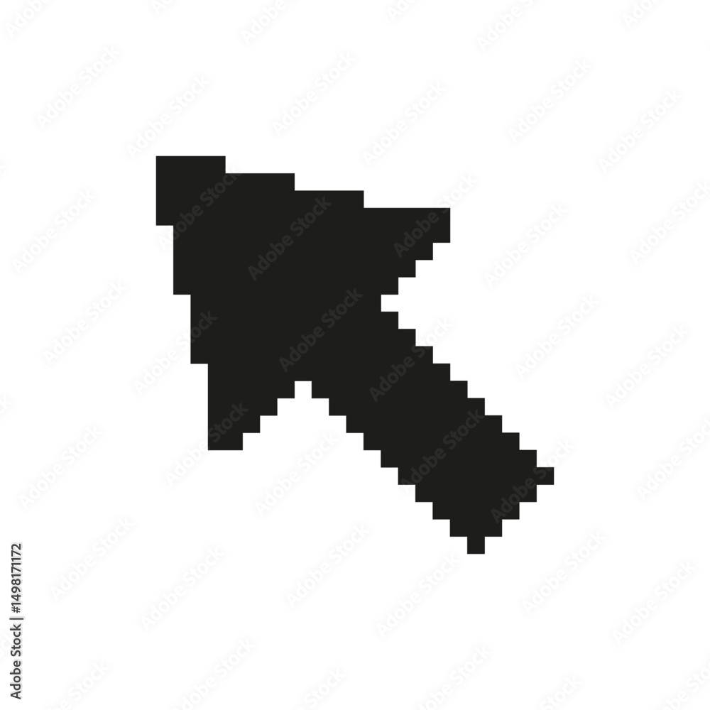 Fototapete pixelated arrow cursor icon. digital navigation and user interface symbol. retro computer pointer de